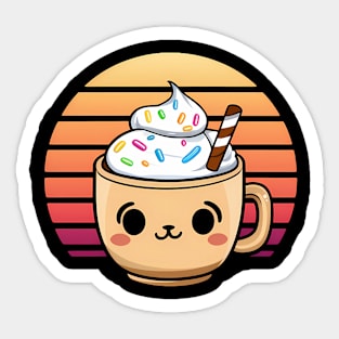 Retro cold coffee Kawaii style Sticker